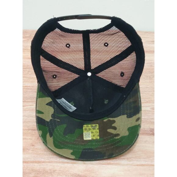 CAT Caterpillar Cap Camouflage Trucker Mesh Back Adjustable Mens One Size - Picture 8 of 8